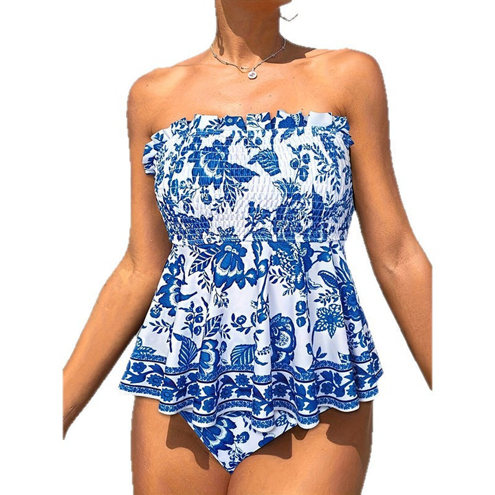 Damen Wickelbadeanzug mit floralem Design Drune