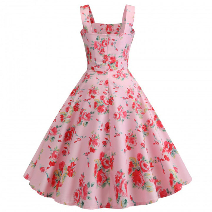 Damen Swingkleid mit floralem Mustermix und eleganter Schürze Drune