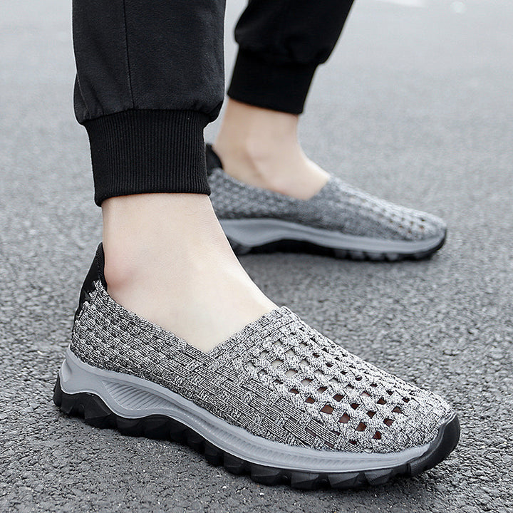 Unisex nan geflochtene elastische Slipper mit leichter dämpfender Sohle Drune
