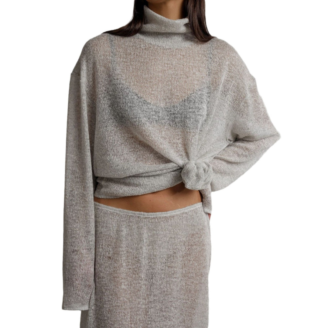 Damen elegant geschnittenes Strickoberteil mit modischem Rock Drune