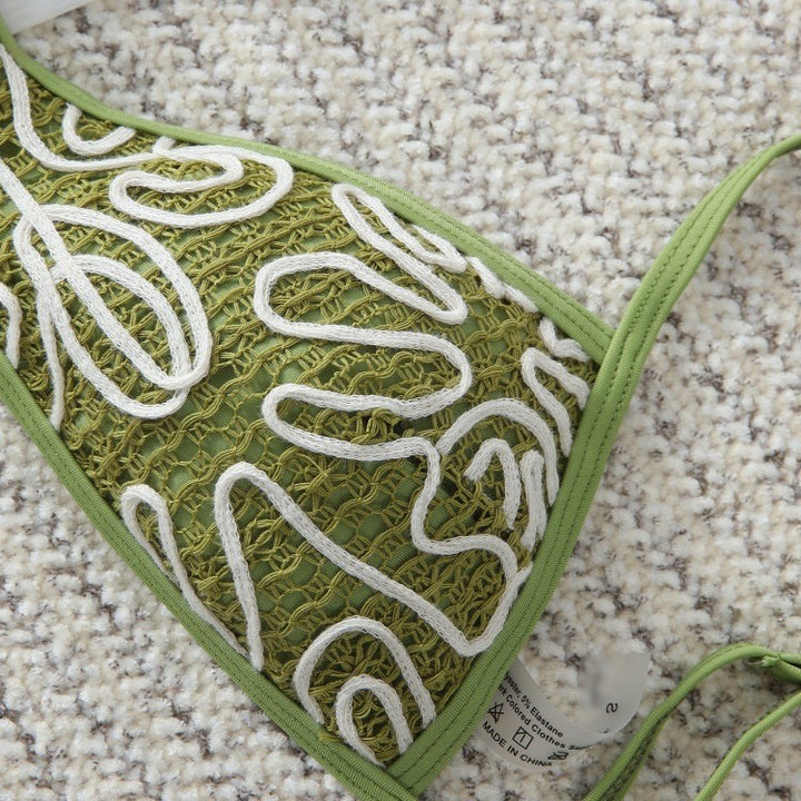 Damen Triangel-Bikini mit trendigem Stickmuster Drune