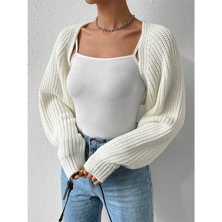 Damen lässiger Strickcardigan mit offener Front und langen Ärmeln Drune