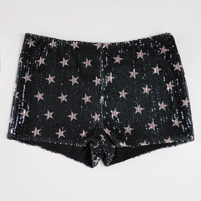 Damen Minirock mit funkelnden Pailletten und verspieltem Punktedesign Drune