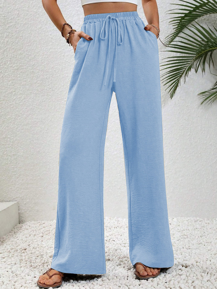 Damen Weite Sommerhose mit elastischem Bund und praktischen Seitentaschen Drune