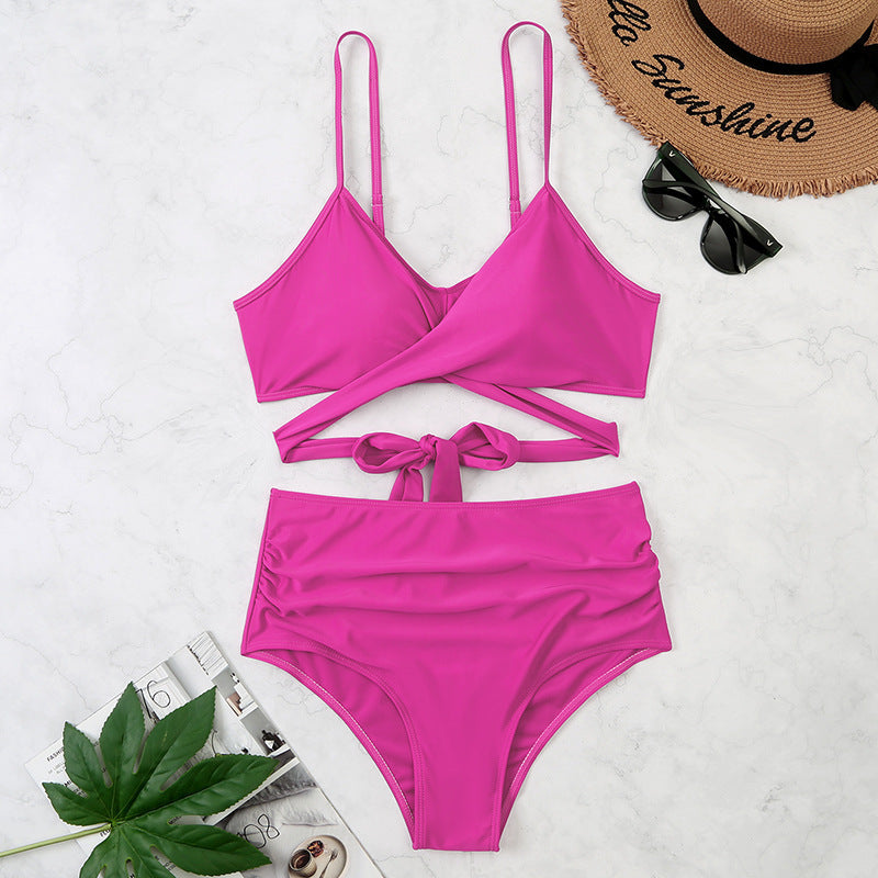 Damen Crop-Top Bikini-Set mit geflochtenem Design Drune