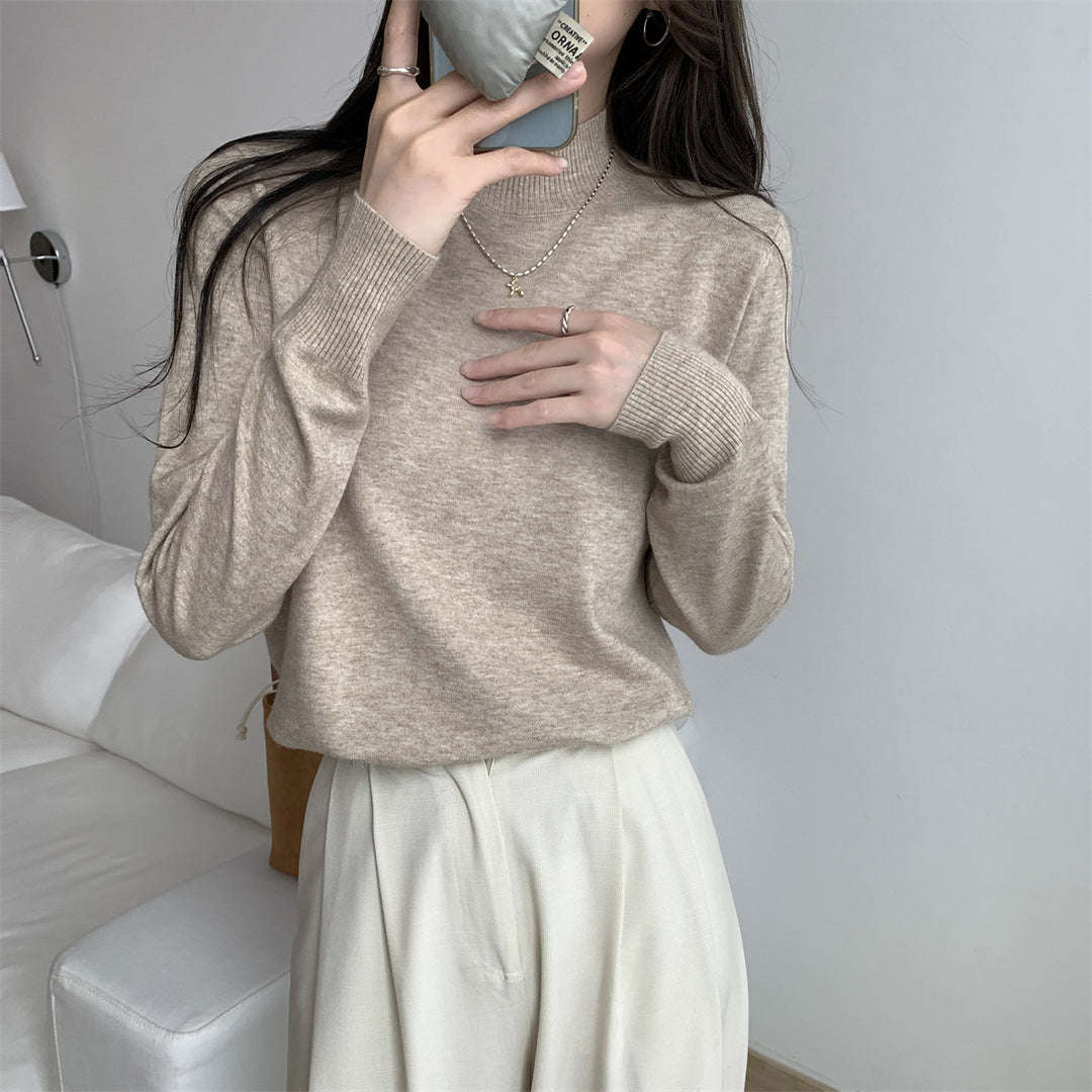 Damen Feinstrickpullover mit modernem Stehkragen und lässigem Schnitt Drune
