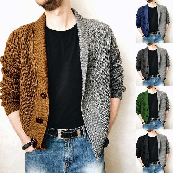 Herren Strickjacke mit strukturierter Oberfläche und modernen Knöpfen Drune
