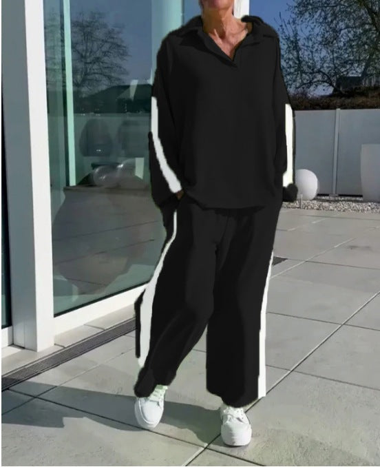 Damen entspannter Freizeitanzug mit Hemd und weiter Hose Drune