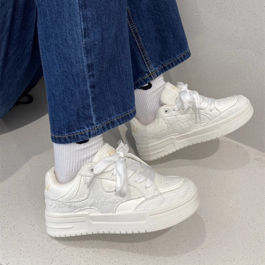 Damen Schnürsneakers mit trendigem, texturiertem Obermaterial von Drune
