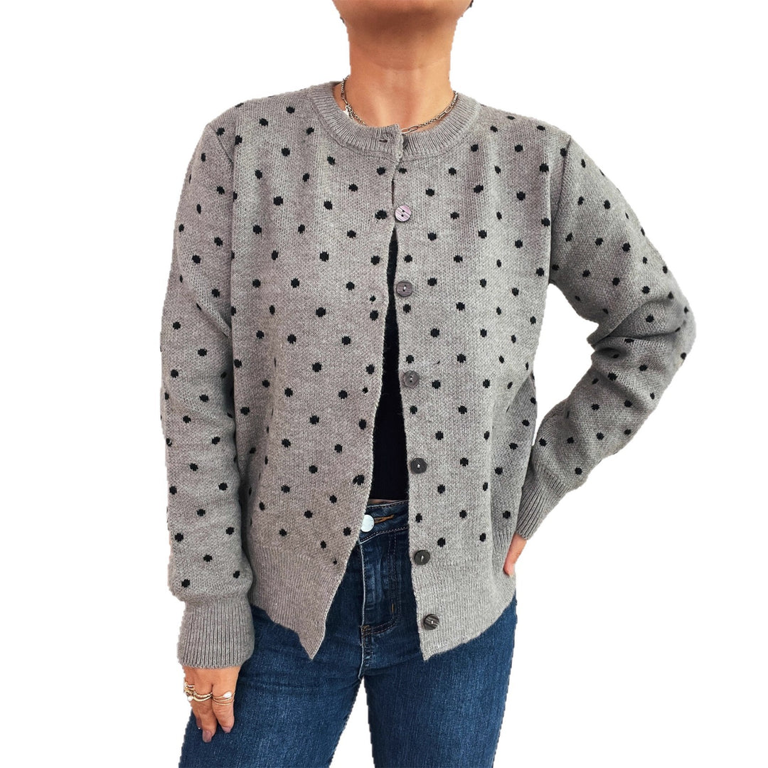Damen Strickjacke mit modischem Punktemuster und komfortablem Schnitt Drune