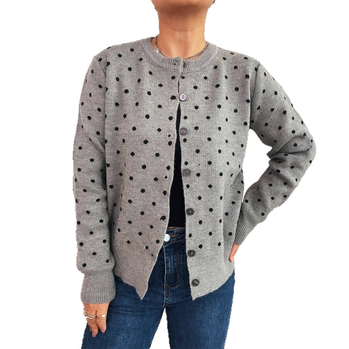 Damen Strickjacke mit modischem Punktemuster und komfortablem Schnitt Drune