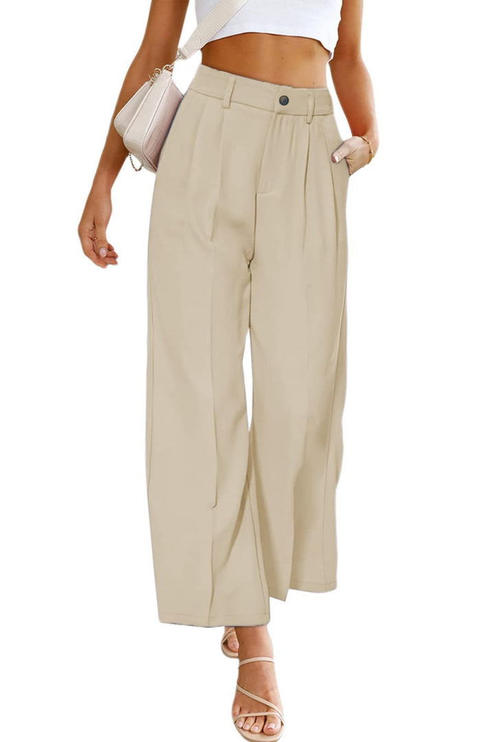 Damen Weit geschnittene Hochbundhose mit Falten und eleganter Passform Drune