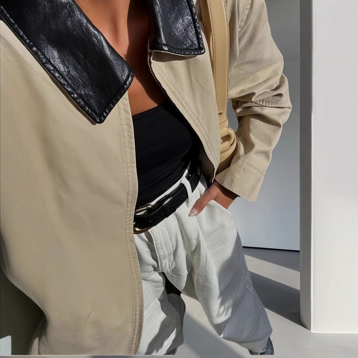 Damen Modische Übergangsjacke mit lässigem Schnitt und eleganten Details Drune
