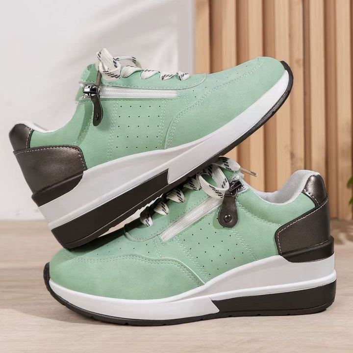 Damen Komfortable Sneakers mit modischem Reißverschluss und atmungsaktiver Sohle Drune