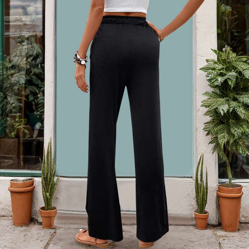 Damen Palazzo-Hose mit elastischem Bund und seitlichen Eingrifftaschen Drune