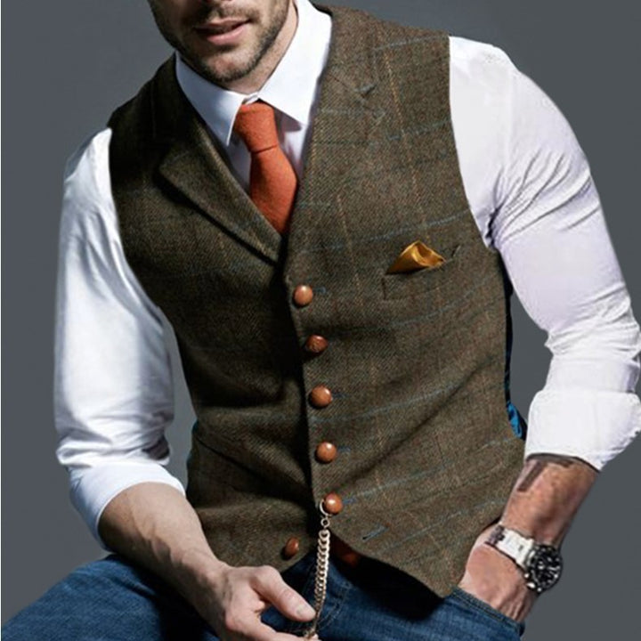 Herren stilvolle elegante Weste mit feinem Stoff Drune