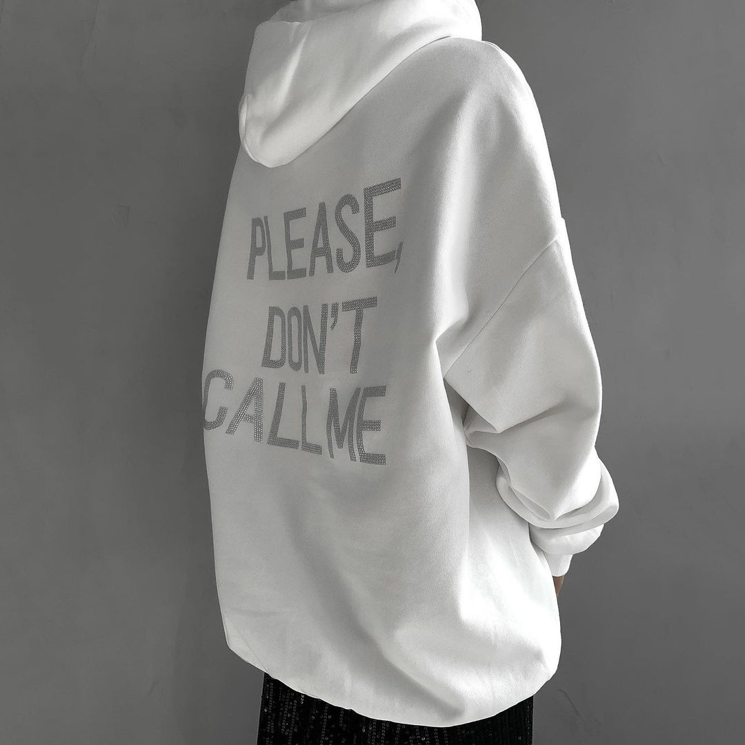 Damen Oversized Hoodie mit statementartigem Schriftzug Drune