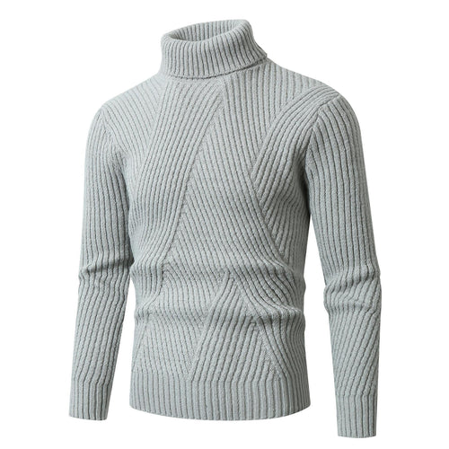 Herren Grobstrickpullover mit Stehkragen und dekorativem Strukturmuster Drune