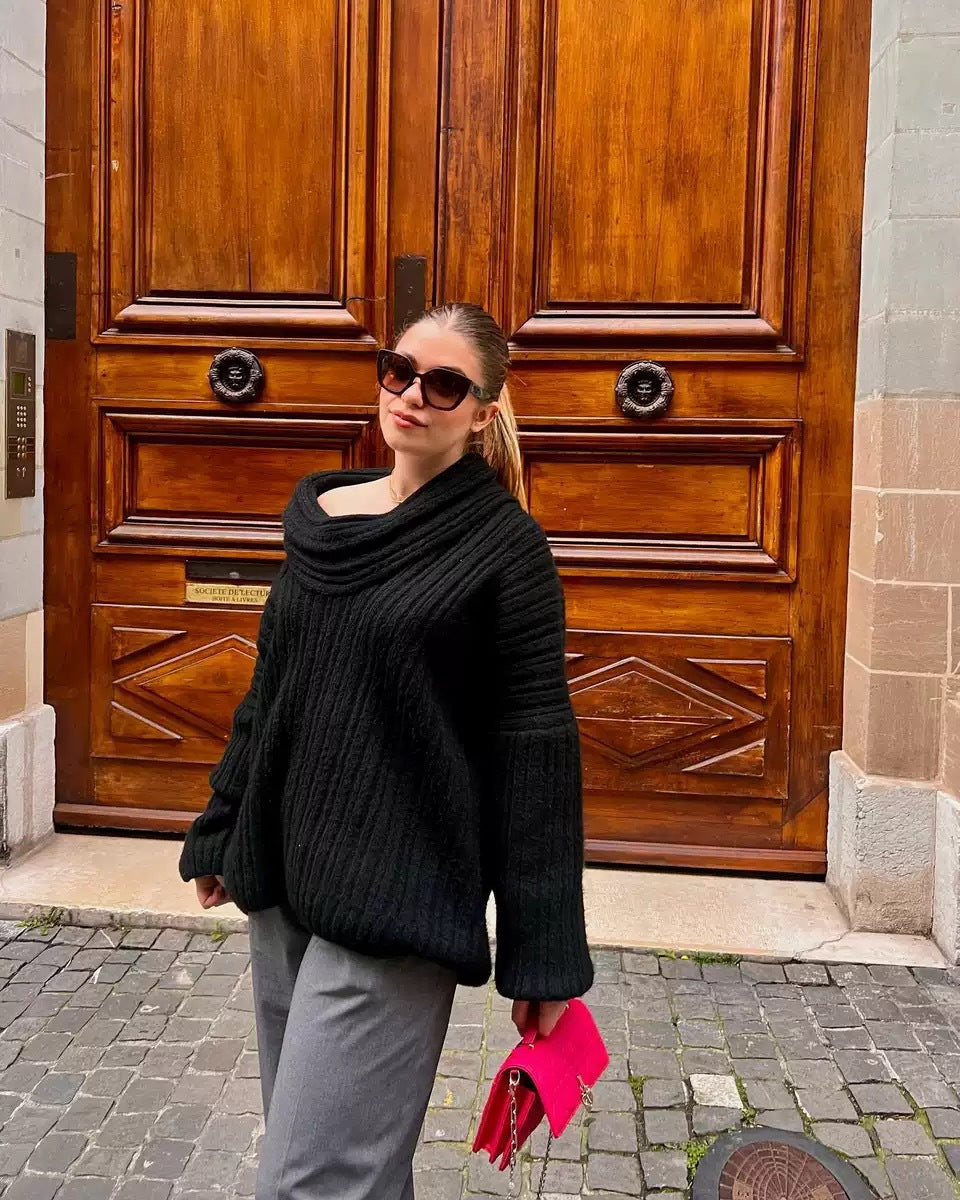 Damen Oversized Pullover mit strukturiertem Design Drune