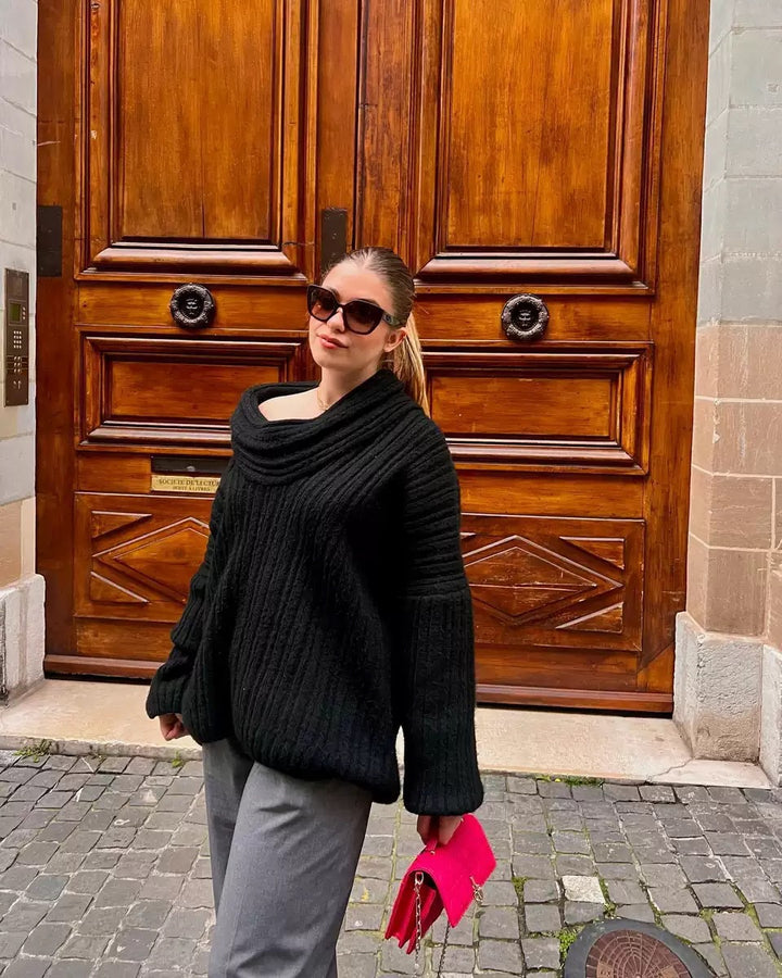 Damen Oversized Pullover mit strukturiertem Design Drune