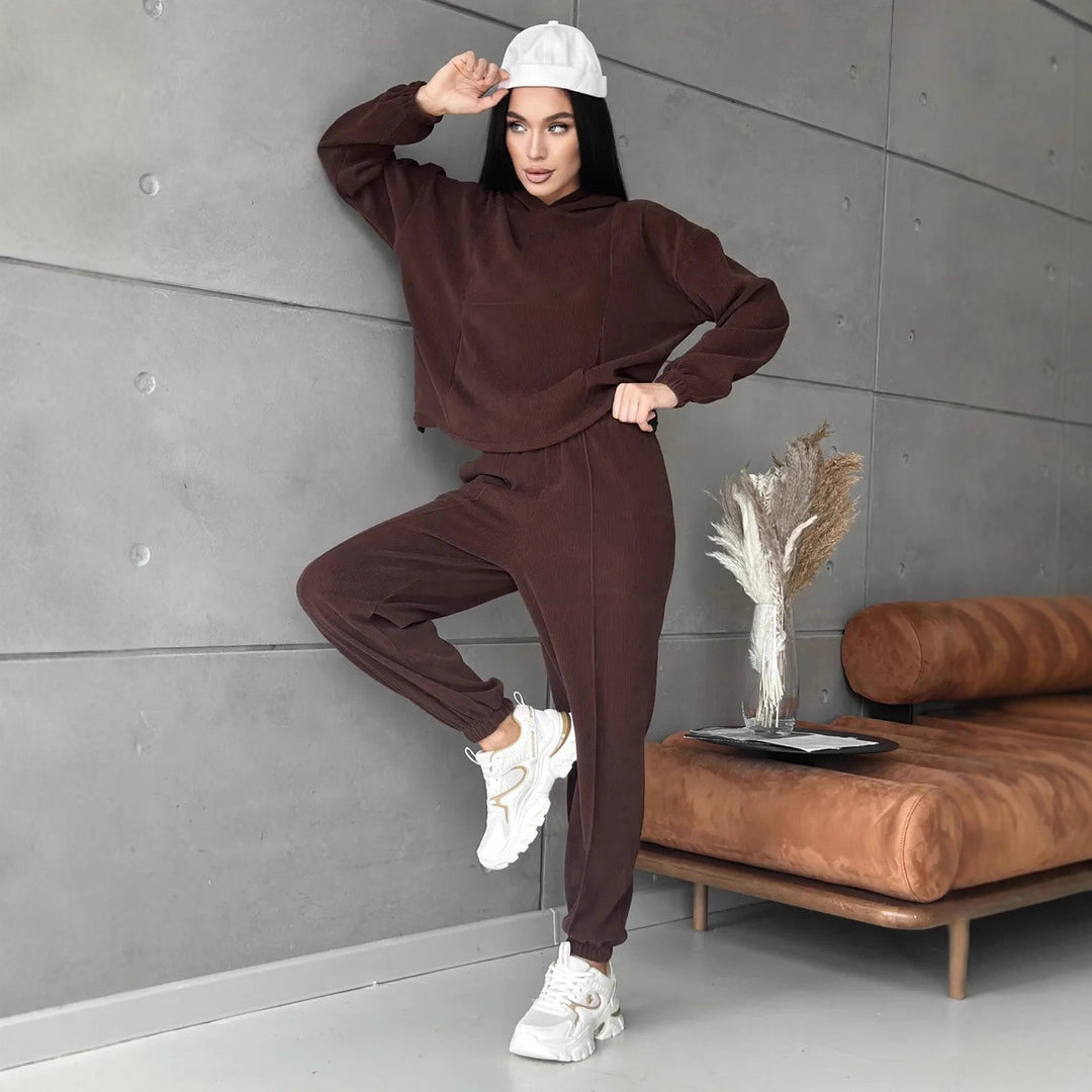 Damen gemütliches Fleece-Freizeitset Drune