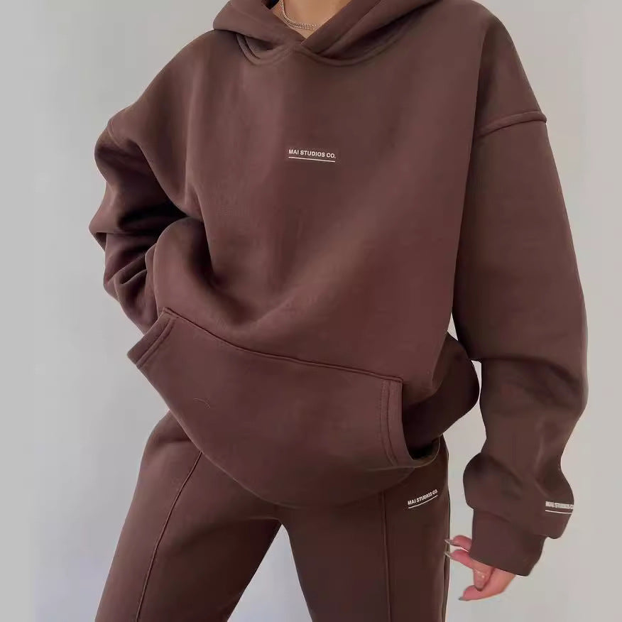 Damen lässiger oversized Kapuzenpullover mit praktischer Kängurutasche Drune