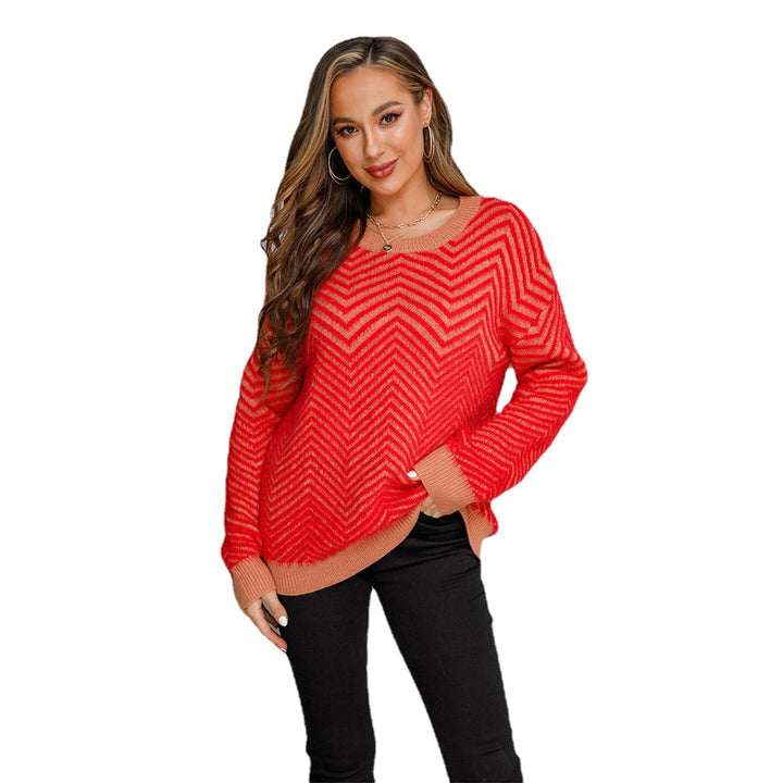 Damen Pullover mit chevron Muster Drune