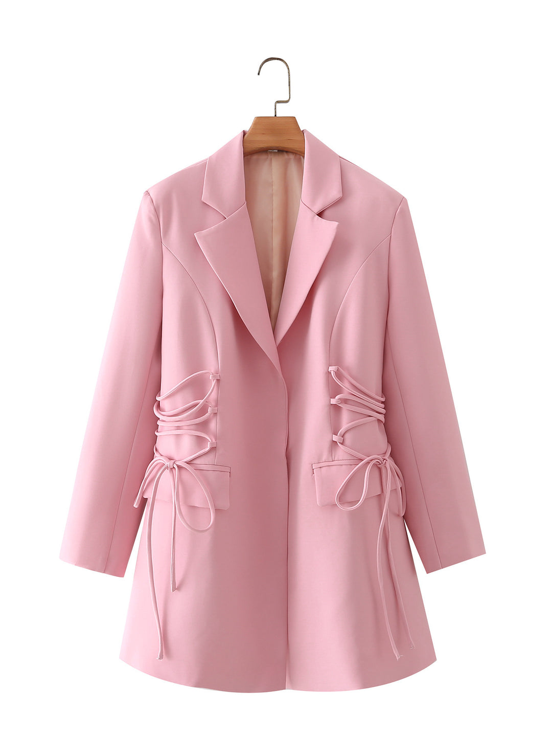 Damen modischer Blazer mit raffinierten Schnüroptiken und praktischen Taschen Drune