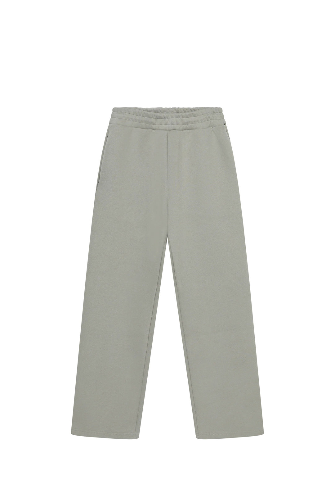 Damen nan weite High‑Waist Loungehose mit hohem Komfortbund, verdeckten Seitentaschen und geradem Bein Drune