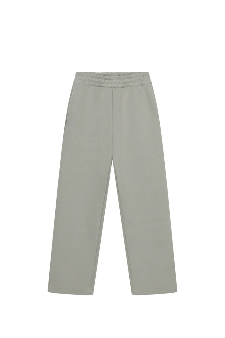Damen nan weite High‑Waist Loungehose mit hohem Komfortbund, verdeckten Seitentaschen und geradem Bein Drune