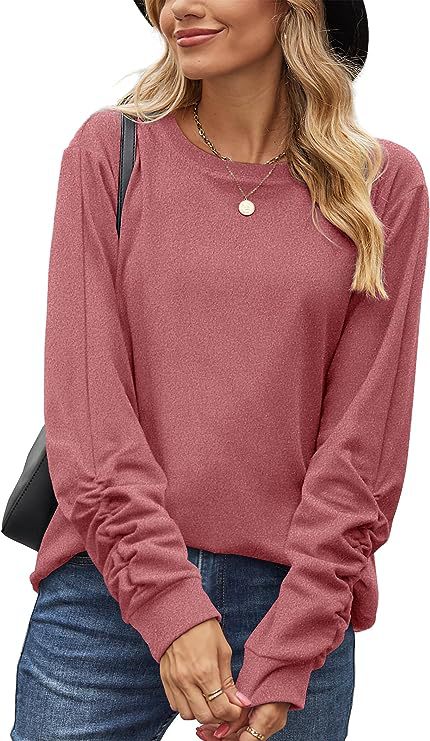 Damen lässiges Langarmshirt aus weichem Baumwollmix Drune