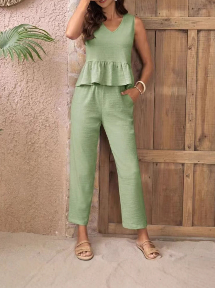 Damen Eleganter Jumpsuit mit modernen Raffungen und lässigem Schnitt Drune