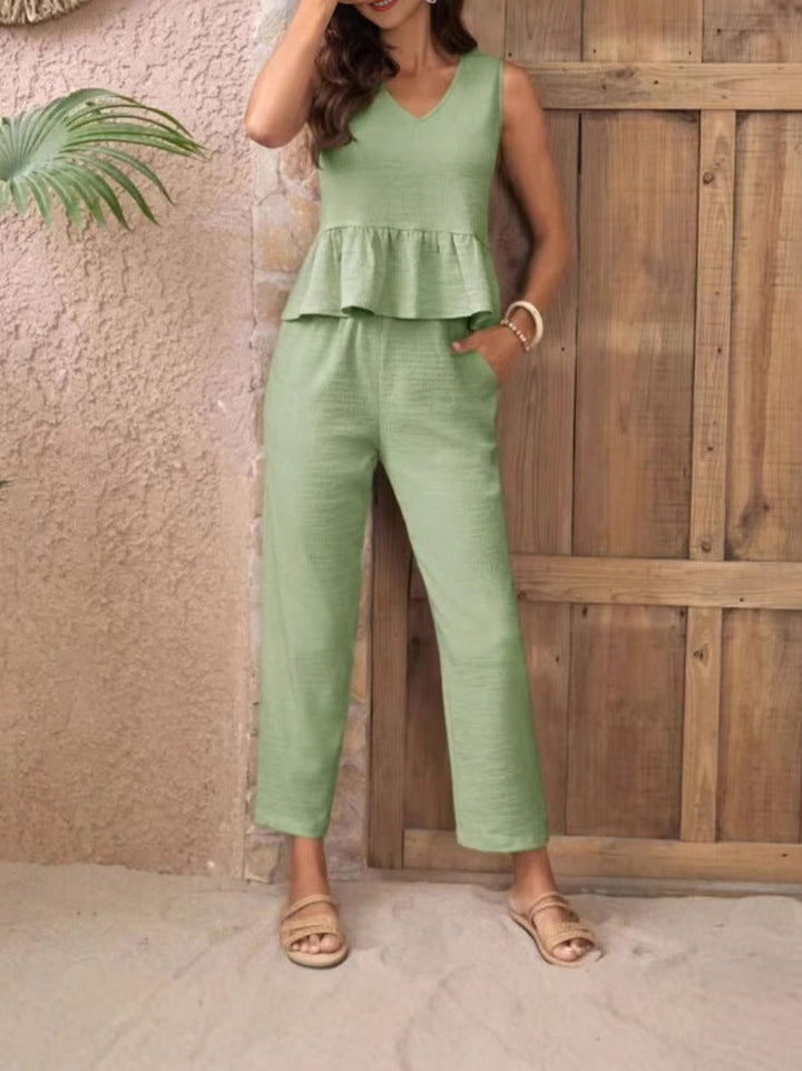 Damen Eleganter Jumpsuit mit modernen Raffungen und lässigem Schnitt Drune