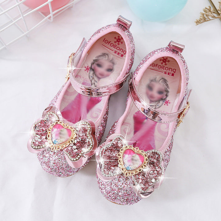 Mädchen Glitzernde Ballerina-Schuhe mit Herzdetaillierung Drune