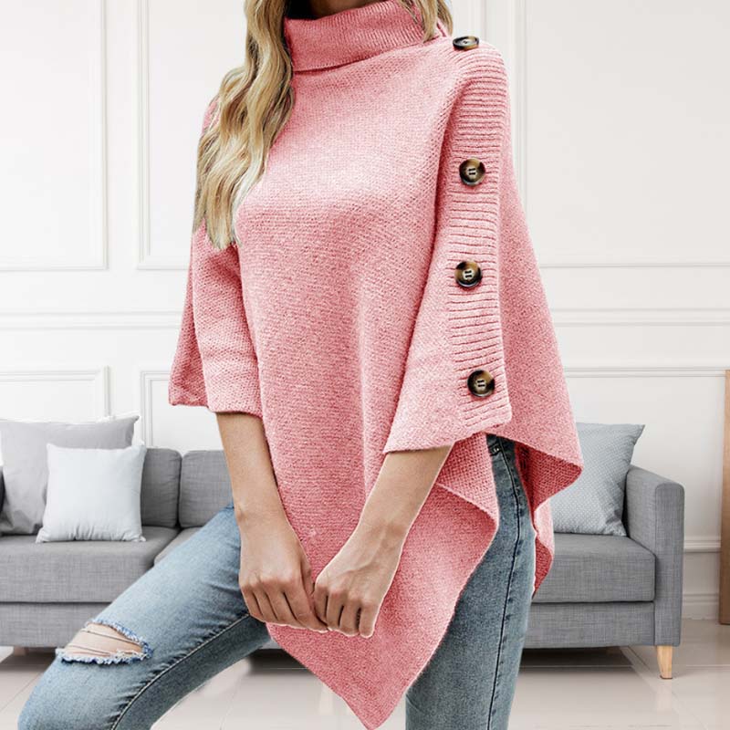 Drune | Poncho mit Knopfdetails Akryl Elegant und Warm
