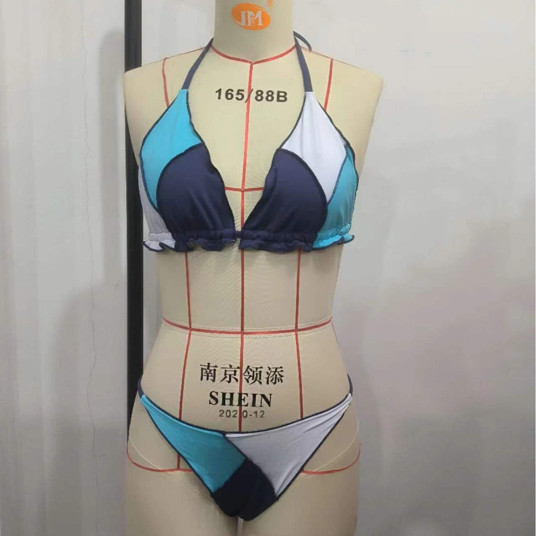 Damen Triangel-Bikini-Set mit geometrischem Design Drune
