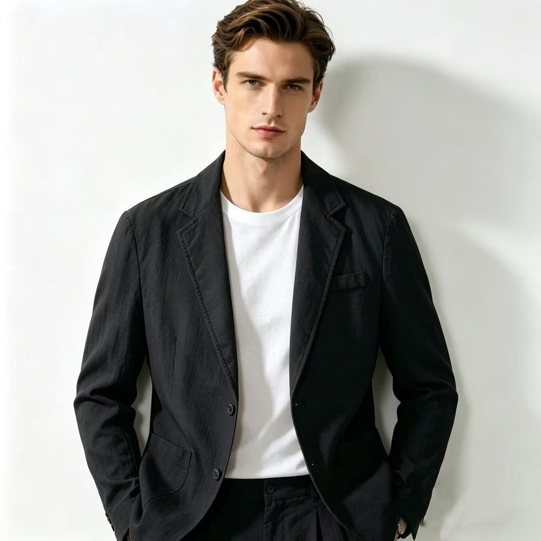 Herren nan leichter Leinenblazer mit modernem Slim-Fit Schnitt Drune