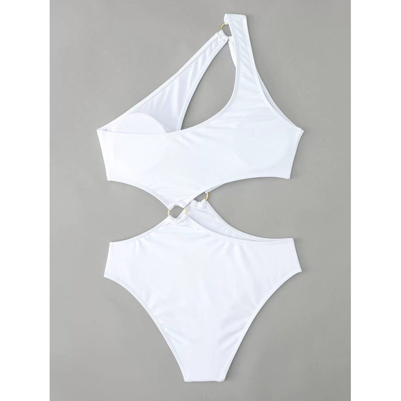 Damen Cut-Out Badeanzug mit modischem Ringdetail und figurformendem Schnitt Drune