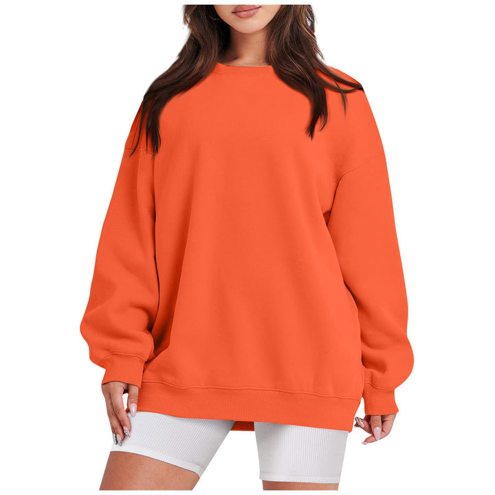 Damen nan Longline-College-Sweatshirt mit geripptem Saum, Raglanärmeln und angerauter Innenseite Drune
