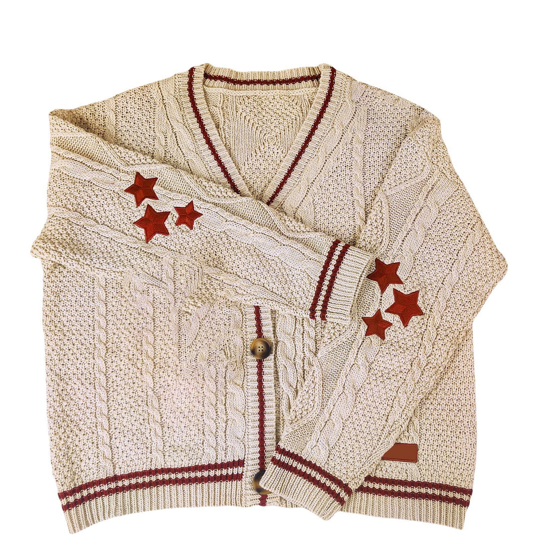 Damen Grobstrickcardigan mit modernen Zopfmuster und eleganten Knopfdetails Drune
