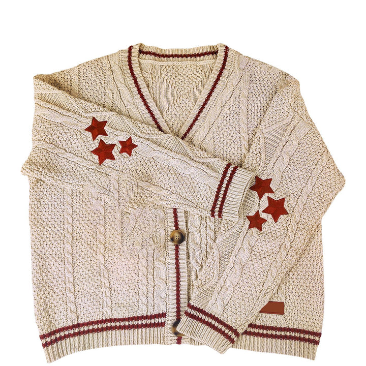 Damen Grobstrickcardigan mit modernen Zopfmuster und eleganten Knopfdetails Drune