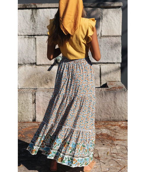 Damen Maxi-Rock aus floraler Baumwolle Drune