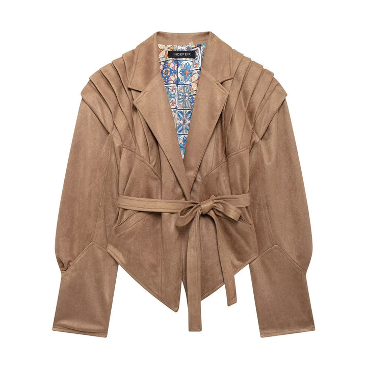 Damen Designer Blazer mit gefüttertem, farbenfrohem Innenfutter Drune