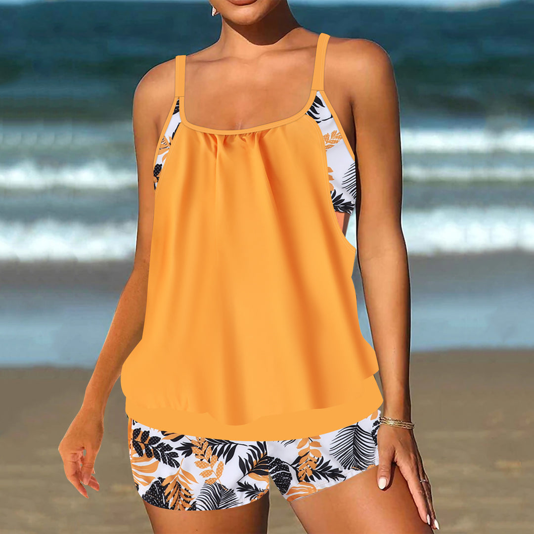 Damen Tankini mit asymmetrischem Schnitt und figurbetonendem Oberteil Drune