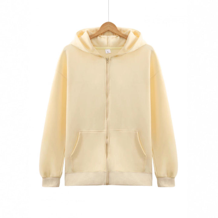 Unisex nan leichter Reißverschluss-Hoodie mit innen angerautem French-Terry, flachen Nähten und Kängurutaschen Drune