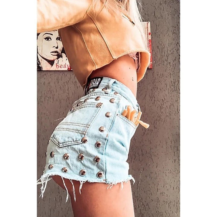 Damen Jeansrock mit modischen Nieten und lässigem Schnitt Drune