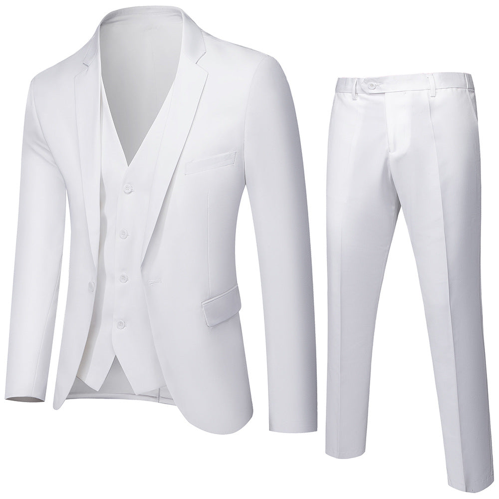 Herren nan dreiteiliges Business-Anzugset mit tailliertem Einreiher-Sakko, schmal geschnittener Weste und elegant geschnittener Anzughose Drune