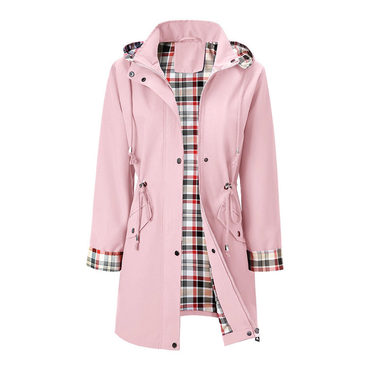 Damen Übergangsjacke mit verstellbarem Bund und einladendem Karomuster Drune
