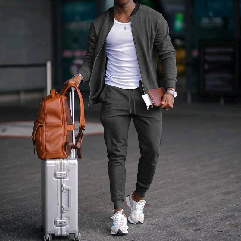 Herren Sportliches Freizeit-Set aus atmungsaktivem Material mit Reißverschluss und praktischen Taschen Drune