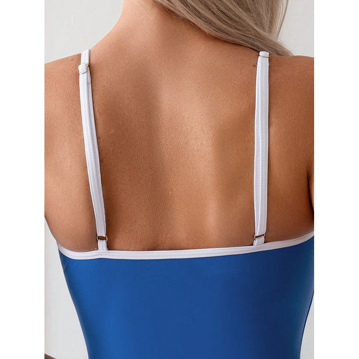 Damen einteiliges Badeoutfit mit modernem Schnitt und verstellbaren Trägern Drune